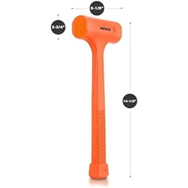 NEIKO 02849A Martillo muerto de 4 libras naranja neón