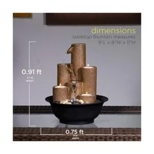 Fuente de mesa con columnas y 3portavelas en niveles_3