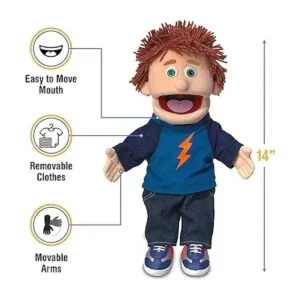 Marioneta manual de 14 pulgadas niño melocotón_3