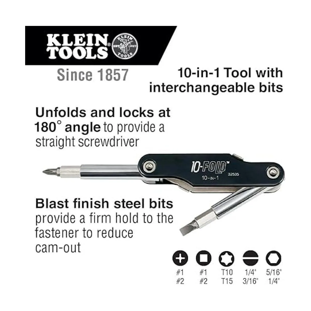 Klein Tools 32535 Destornillador plegable 10 en 1 10_2