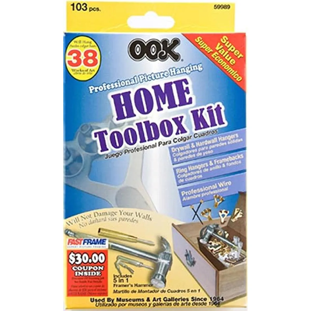 OOK 59989 Kit para colgar cuadros 38 piezas