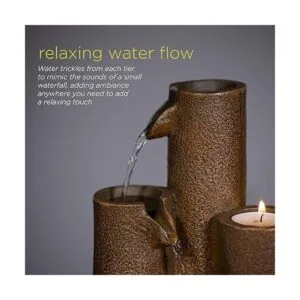 Fuente de mesa con columnas y 3portavelas en niveles_4