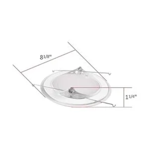 NICOR Lighting Recorte de ducha empotrado blanco de 6