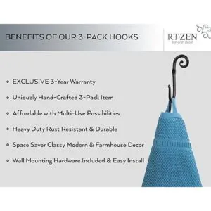 RTZEN Gancho de pared en forma de J Ganchos decorativos_2