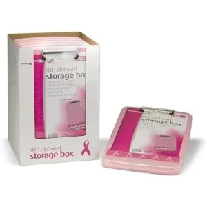 Officemate Caja de almacenamiento portapapeles Rosado_3