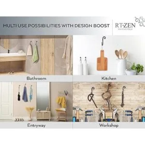 RTZEN Gancho de pared en forma de J Ganchos decorativos_5