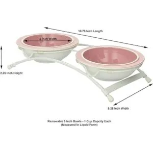 PetRageous 44355 Toftees Paws Comedor con dos tazones de