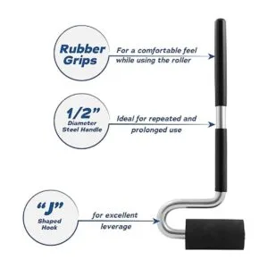 Fulton Rodillo J de mango largo con rodillo de goma grueso