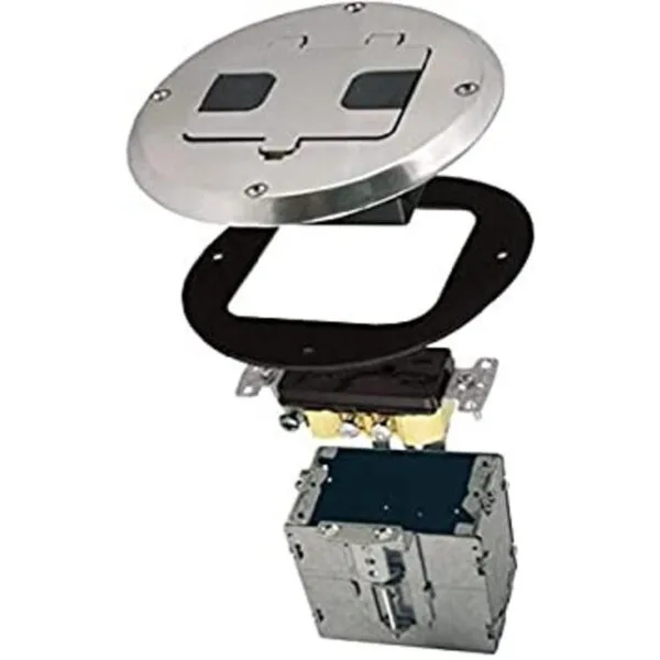 Hubbell Raco 15A TR Dispositivo y caja de acero ajustable
