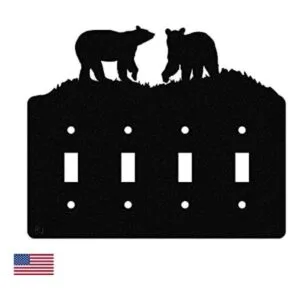 Placa de pared con interruptor de luz cuádruple Bear_1