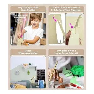 Puzzled Puzzles 3D de madera natural TURTLE VERDE 26_3