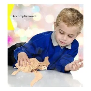 Puzzled Puzzles 3D de madera natural TURTLE VERDE 26_6