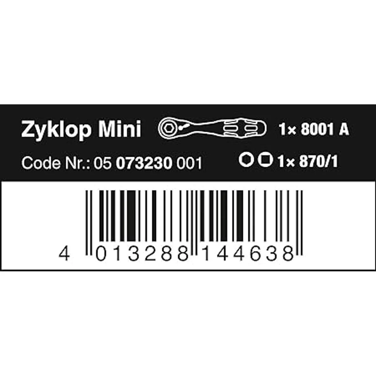 Llave de carraca Wera 8001 A con encaje cuadrado de 14