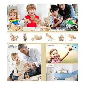 Puzzled Puzzles 3D de madera natural TURTLE VERDE 26_5