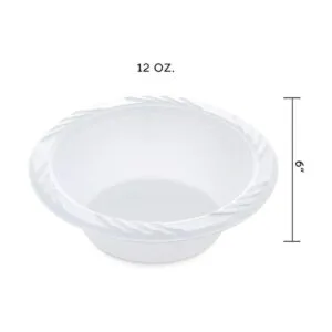 Tazones de plástico blancos de 12 onzas 100 unidades los