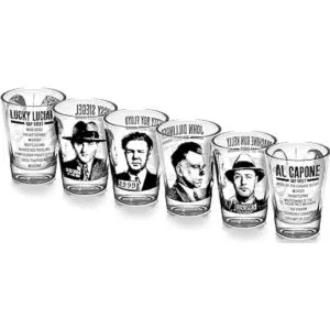 Juego de 6 piezas de vasos de chupito famosos de gángster_2