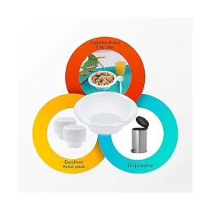 Tazones de plástico blancos de 12 onzas 100 unidades los