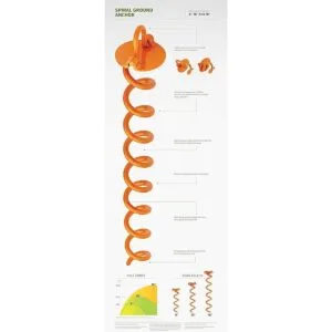Liberty Outdoor ANCFR10ORGA Anclaje de tierra en espiral
