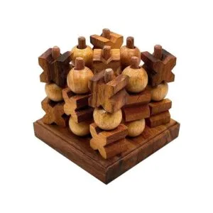 TicTacToe Juego de estrategia de madera 3d_2