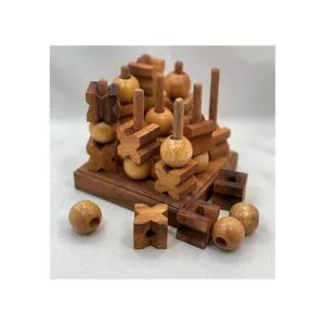 TicTacToe Juego de estrategia de madera 3d_3