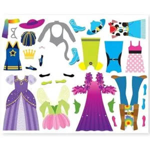 Adhesivos reutilizables de ropa Dressup de Melissa_6