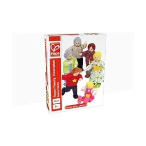 Hape Juego familiar de muñecas caucasianas para casa de_5