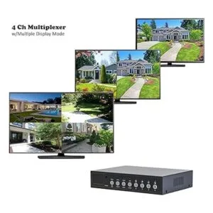 Instalador CCTV 4CH Video Color Quad Multiplexor con