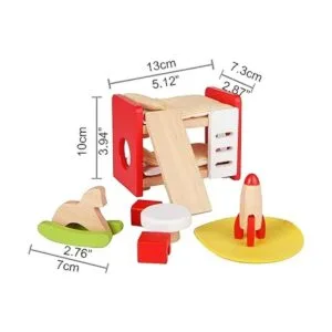 Muebles de madera para habitación de casa de muñecas con