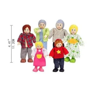 Hape Juego familiar de muñecas caucasianas para casa de_4