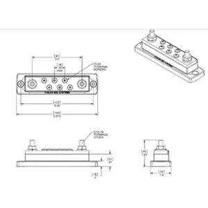 Blue Sea Systems Mini barra de distribución de 100 amperios_2