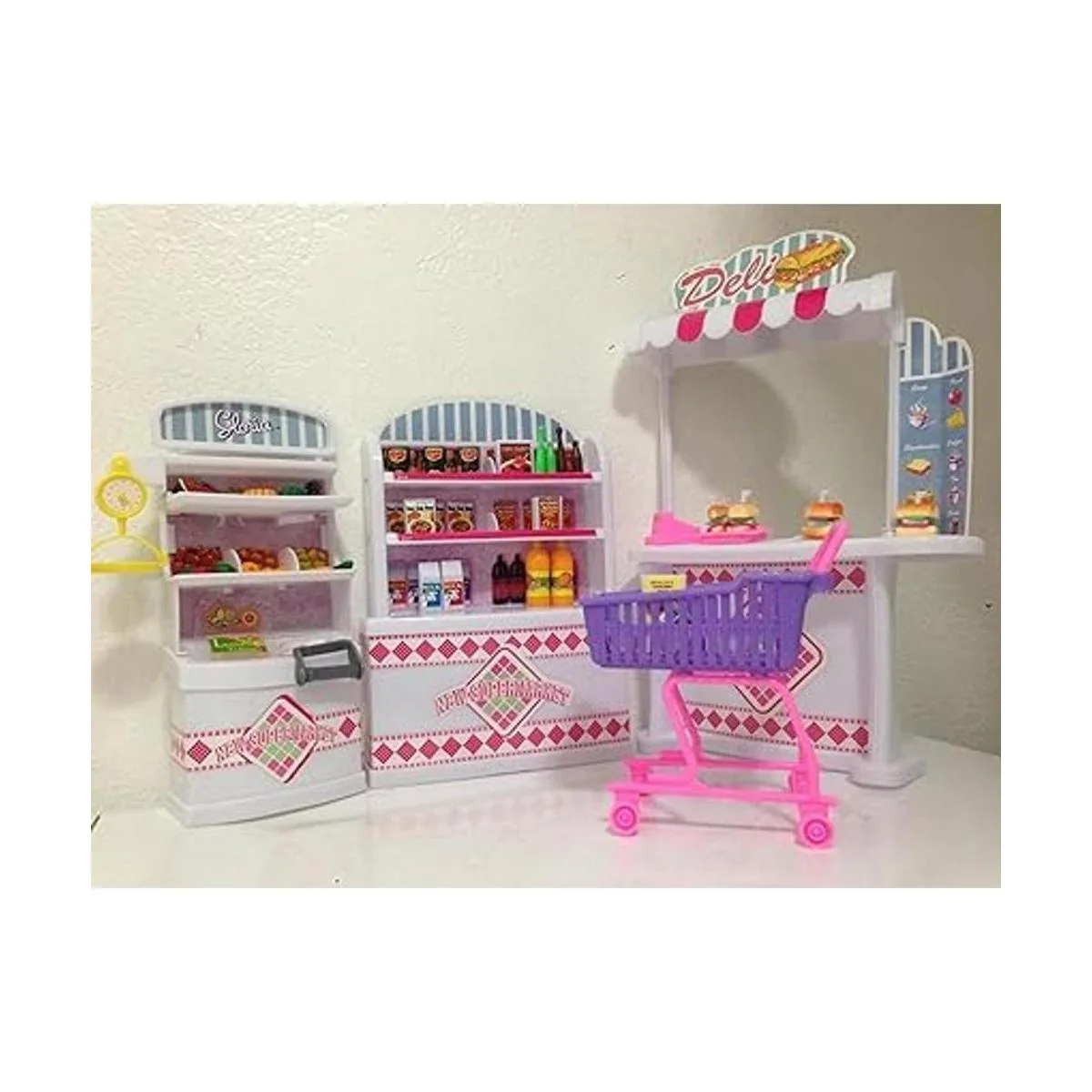 Casa de muñecas tamaño Barbie muebles supermercado_3
