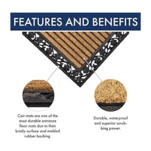 No Trax tapete con hojas de hiedra color cacao 3_4