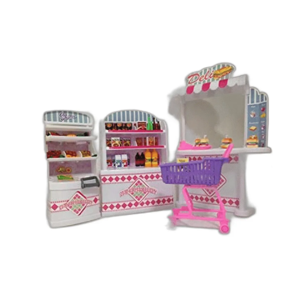 Casa de muñecas tamaño Barbie muebles supermercado_1