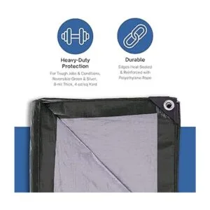 Kotap Lona de polietileno de 10 x 10 pies resistente