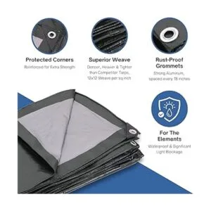 Kotap Lona de polietileno de 10 x 10 pies resistente