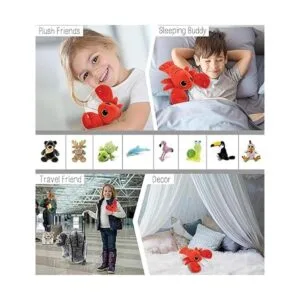 DolliBu Animal de peluche de langosta de peluche de piel_4