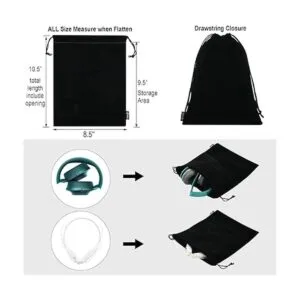 Cosmos Set of 2 Premium Black Travel Carry Drawstring_4
