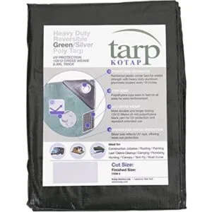 Kotap Lona de polietileno de 10 x 10 pies resistente