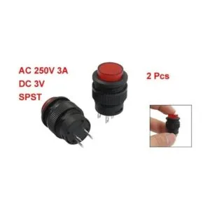 2 Pcs 4 Terminales Rojo Lámpara LED pulsador momentáneo_2