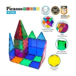 Juego de construcción de 100 piezas magnéticas_6