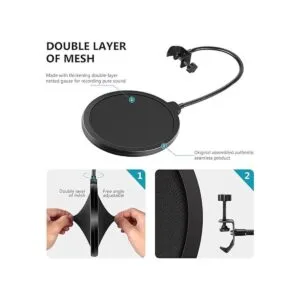 Escudo máscara de filtro para micrófono de estudio Neewer_3