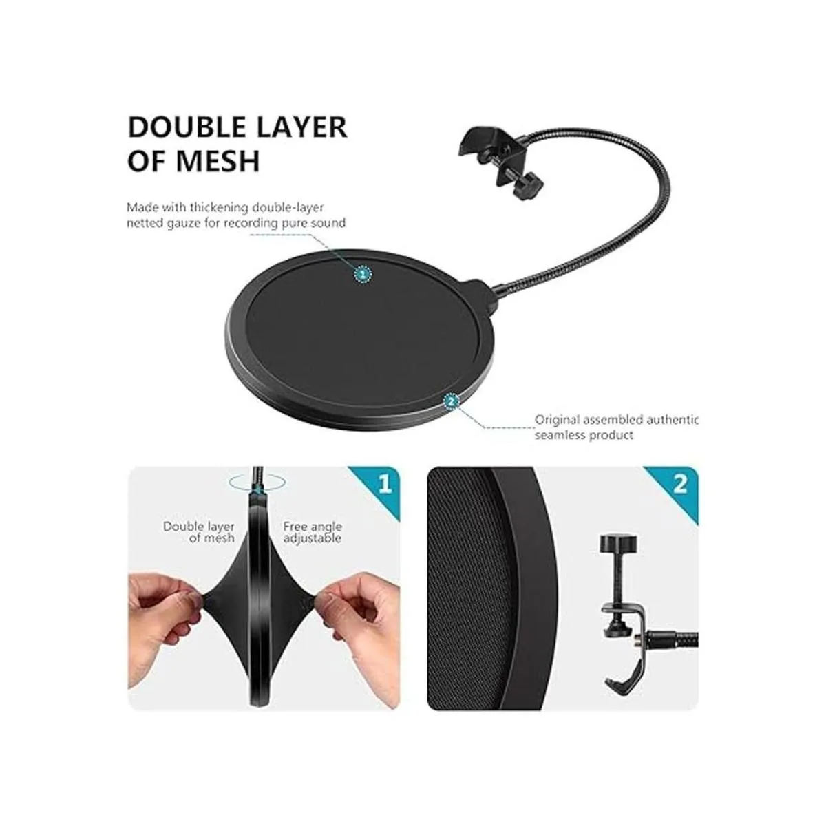Escudo máscara de filtro para micrófono de estudio Neewer_3
