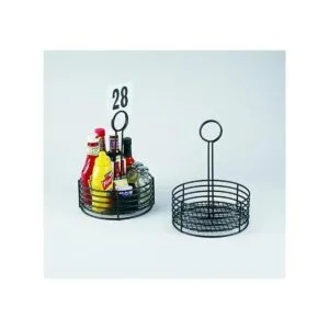 Carrito de mesa pequeño y redondo 712 de color negro_6