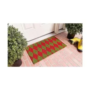 Home More Christmas Argyle Felpudo fibra de coco de_2