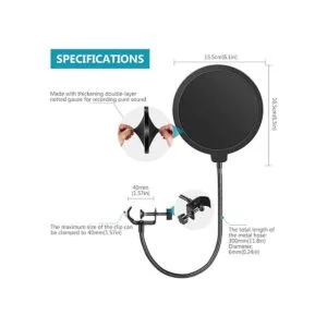 Escudo máscara de filtro para micrófono de estudio Neewer_4