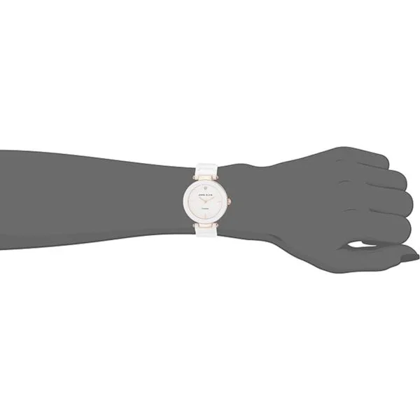 Anne Klein Reloj de pulsera de cerámica con diamantes_3