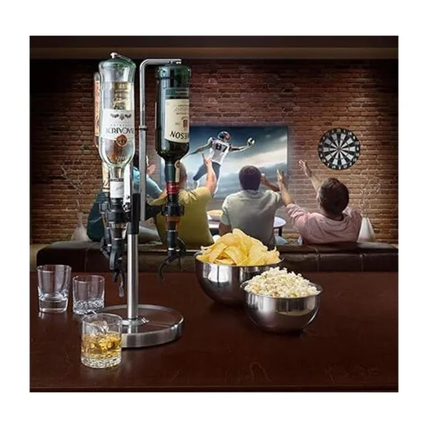 OGGI Dispensador de licor giratorio de 3 botellas acero_4