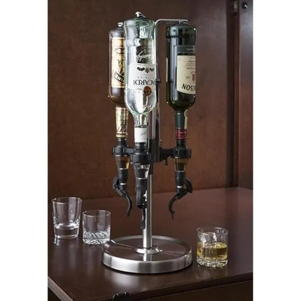 OGGI Dispensador de licor giratorio de 3 botellas acero_6