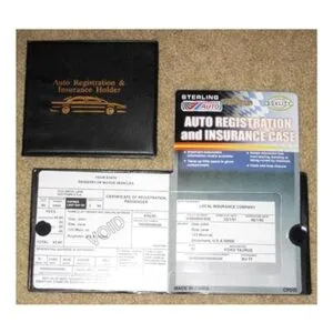 Funda cartera negra para documento de seguro registro_6