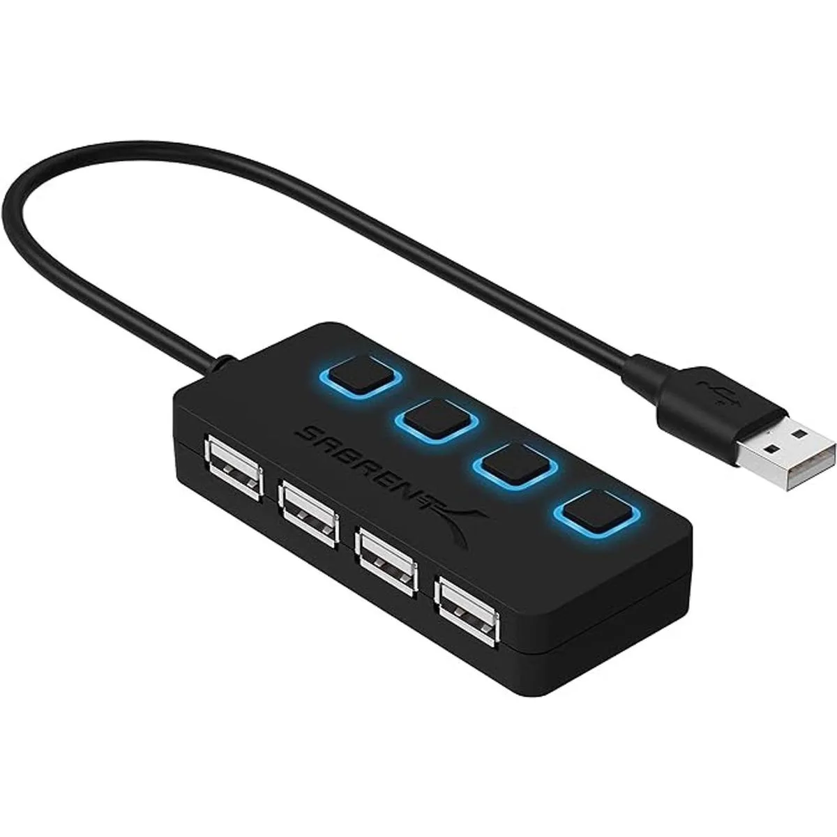 Sabrent HUB 4 Puertos USB 2.0 LED HBUMLS Negro_1